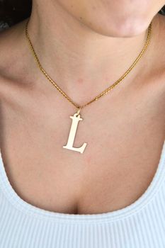 Złota zawieszka literka L 333 – 3 cm  Elegancki wisiorek z inicjałem (4).jpg